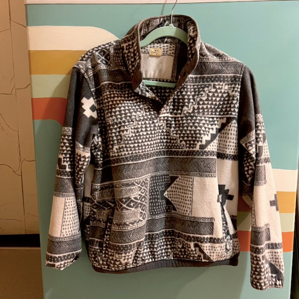 O'Neill Quarter Button Pullover Patterned Fleece Sweater